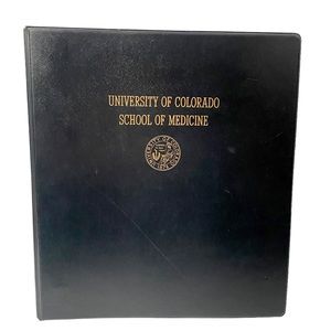 Vintage 3 Ring Binder University of Colorado School of Medicine Doctor props